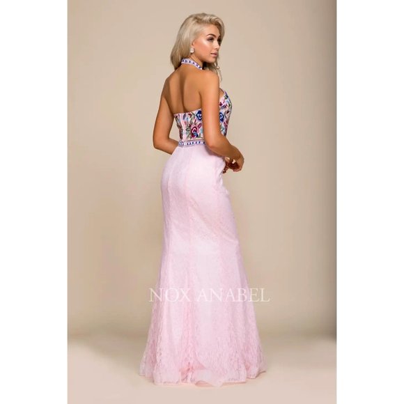 NWT Nox Anabel - 8262 Two Piece Embroidered Mermaid Formal Prom Dress - Picture 5 of 15